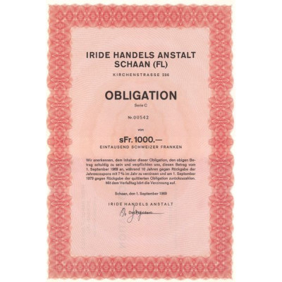 Iride Handels Anstalt (FL) Kirchenstrasse 236 - Serie C (Obl 1000 F)