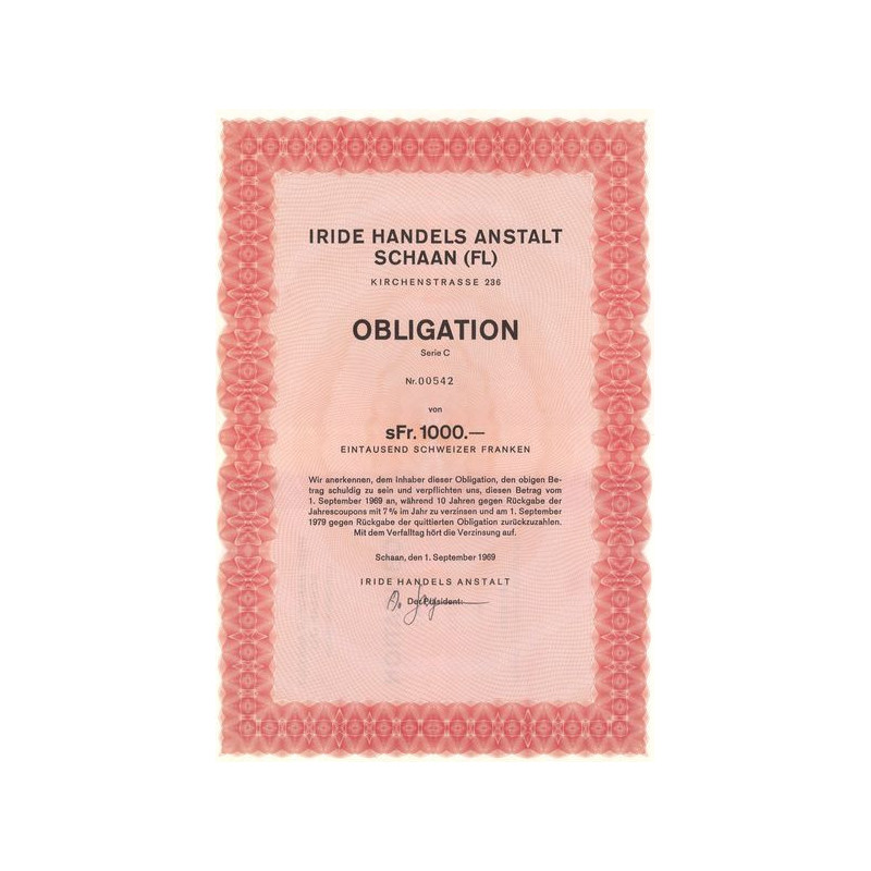 Iride Handels Anstalt (FL) Kirchenstrasse 236 - Serie C (Obl 1000 F)