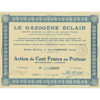 Le Gazogène Eclair (Act 100 F)