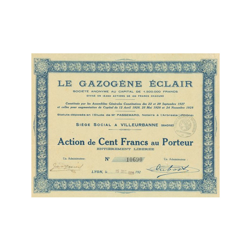 Le Gazogène Eclair (Act 100 F)