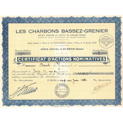 Les Charbons Bassez-Grenier (Certif Nomin)