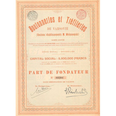 Boulonneries et Tréfileries de Varsovie (Anciens Etablissements M.Wolanowski) (PF)