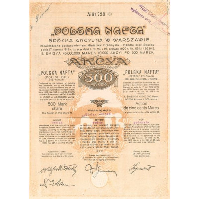 "Polska Nafta" Spolka Akcyjna w Warszawie (Act 500 Marcs)