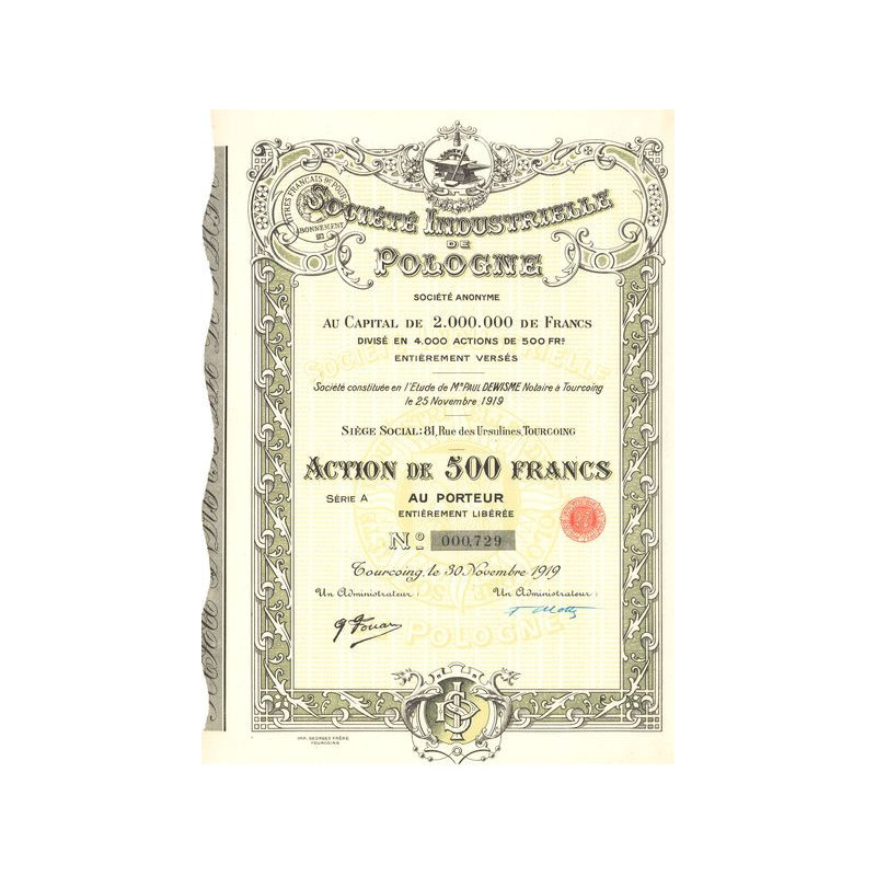 Sté Industrielle de Pologne (Act 500 F)