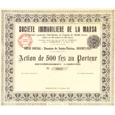 Sté Immobiliere de la Marsa (Act 500 F) (Blanquette)