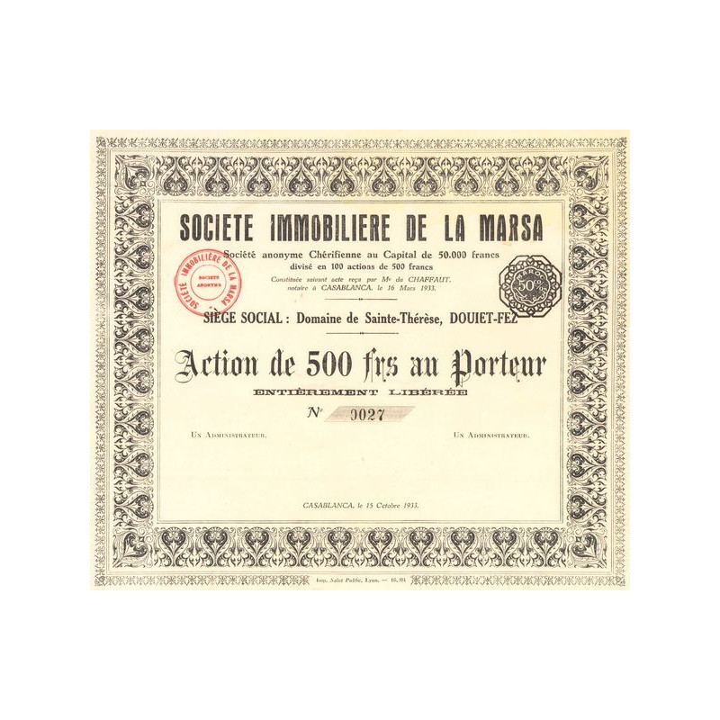 Sté Immobiliere de la Marsa (Act 500 F) (Blanquette)