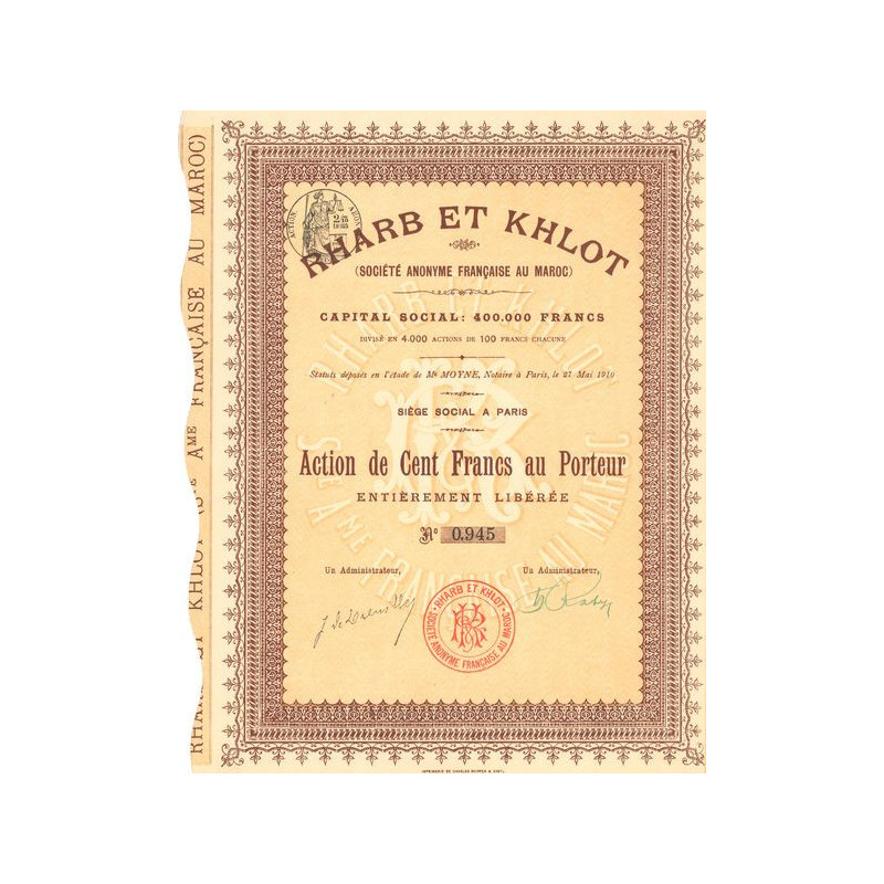 Rharb et Khlot S.A. Française au Maroc (Act 100 F)
