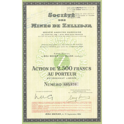 Sté des Mines de Zellidja (Act 2500 F)