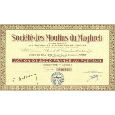Sté des Moulins du Maghreb (Act 5000 F)