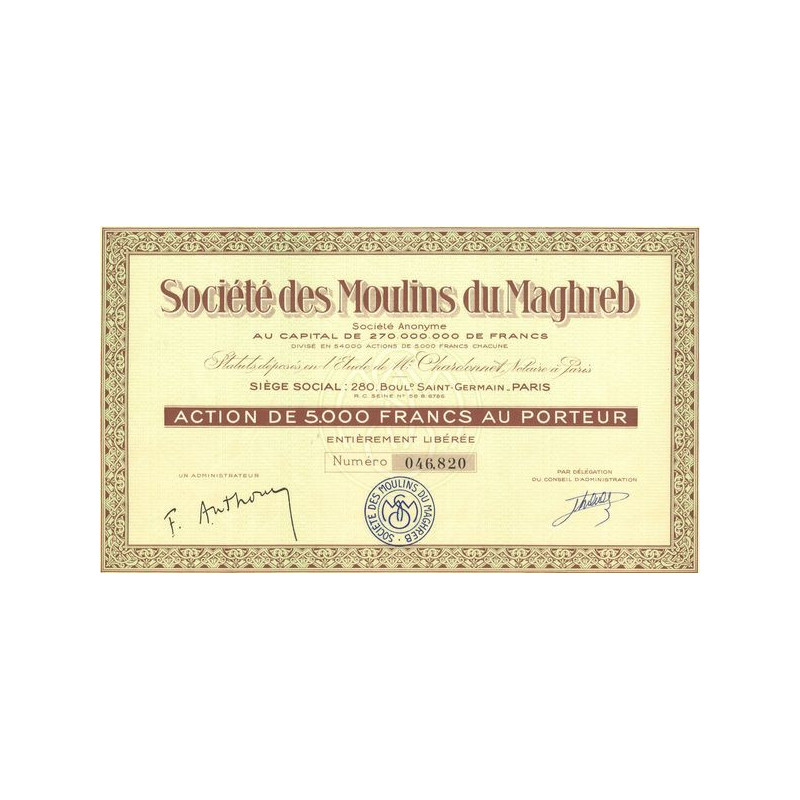 Sté des Moulins du Maghreb (Act 5000 F)