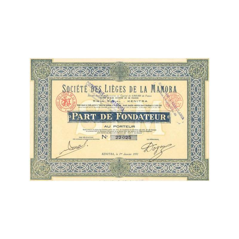 Sté des Lièges de la Mamora (PF)