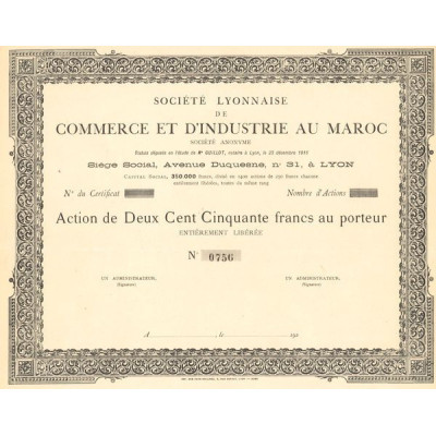 Sté Lyonnaise de Commerce et d'Industrie au Maroc (Act 250 F) (Blanquette)