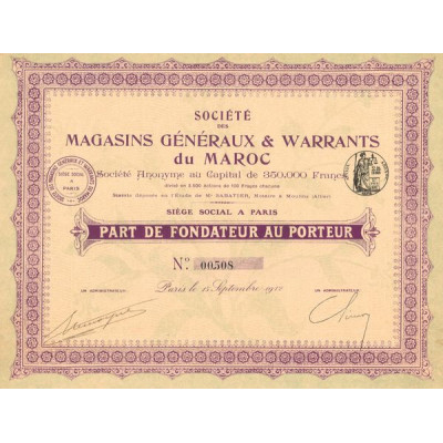 Sté des Magasins Généraux & Warrants du Maroc (PF)