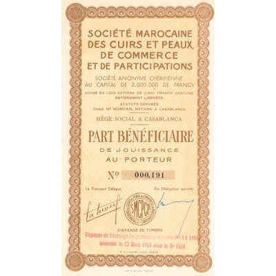 Sté Marocaine des Cuirs et Peaux de Commerce et de Participations (PB)
