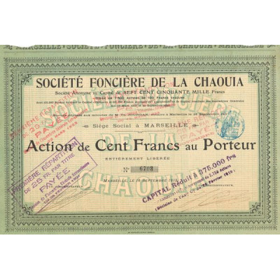 Sté Foncière de la Chaouia (Act 100 F)