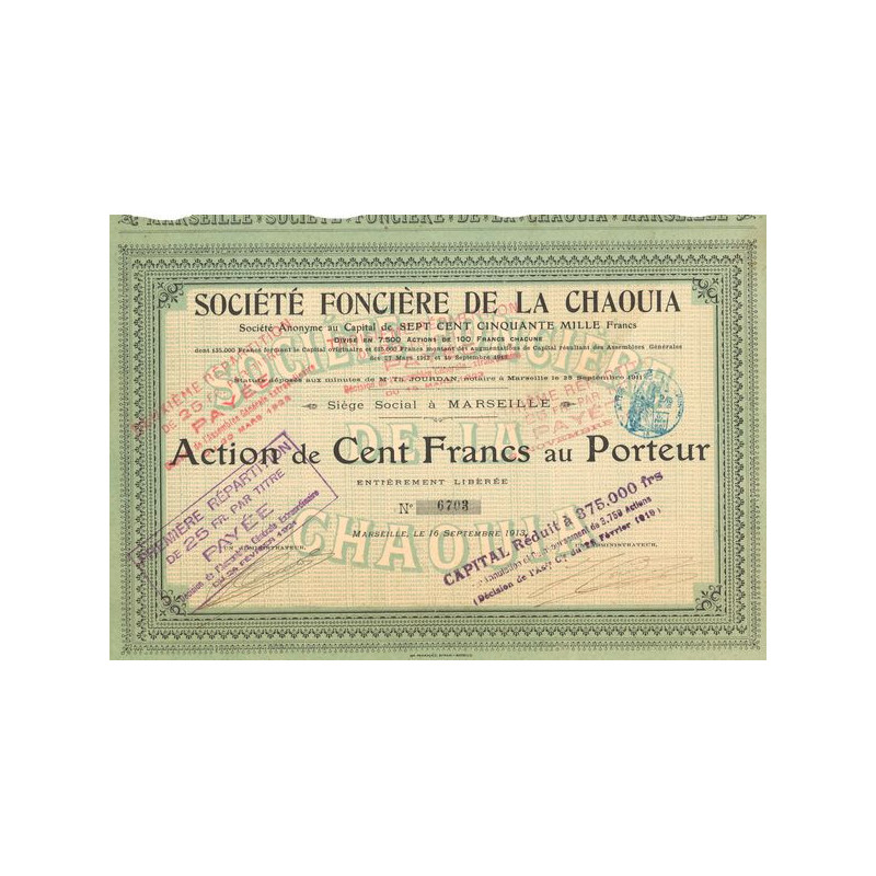 Sté Foncière de la Chaouia (Act 100 F)