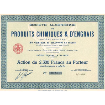 Sté Algérienne de Produits Chimiques & d'Engrais (Act 2500 F)