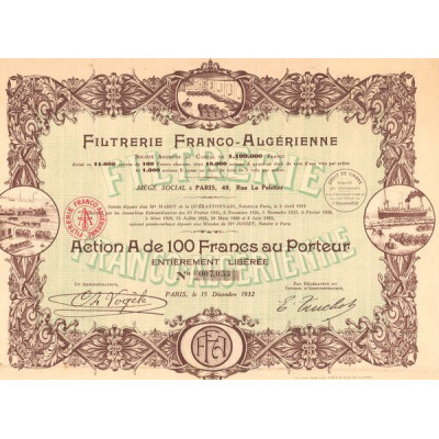 Filtrerie Franco-Algérienne (Act A 100 F)