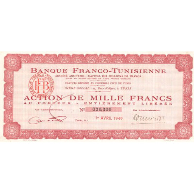 Banque Franco-Tunisienne (Act 1000 F)