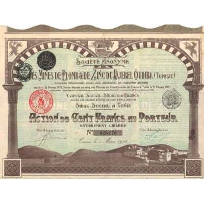 S.A. des Mines de Plomb & de Zinc du Djebel Oudiba (Act 100 F)