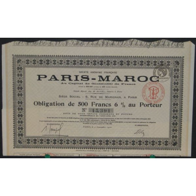 S.A. Française Paris-Maroc (Obl 6%)