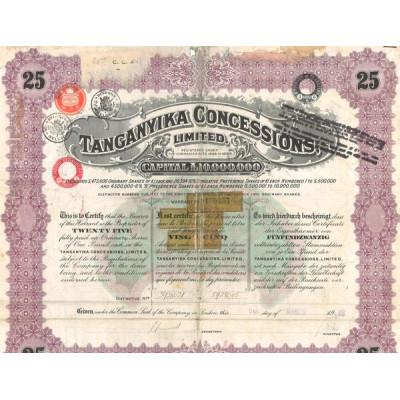 Tanganyika Concessions Ltd (Titre 25 Act 1£)