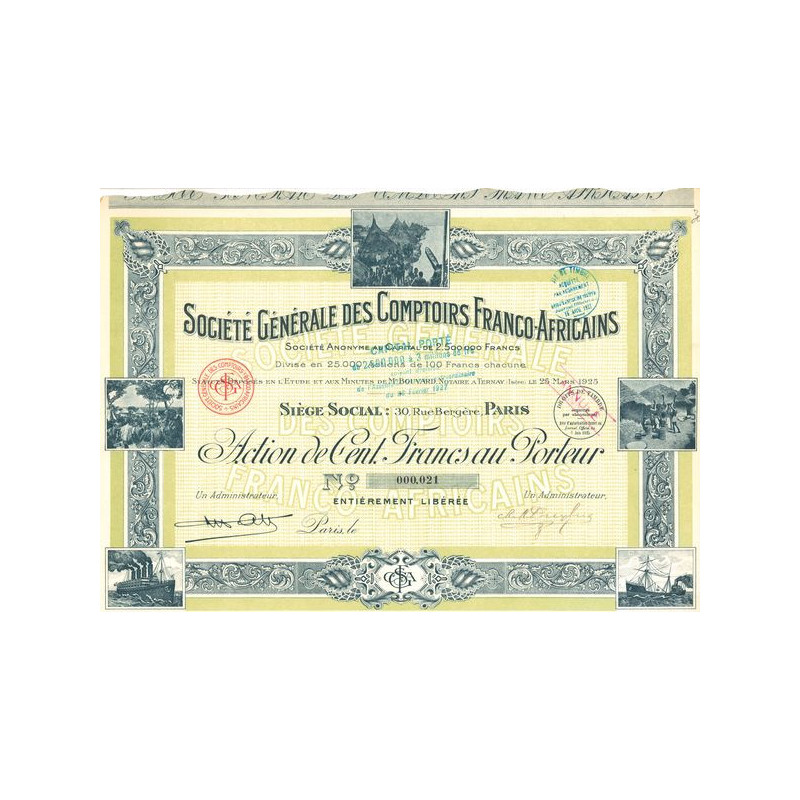 Sté Générale des Comptoirs Franco-Africains (Act 100 F)