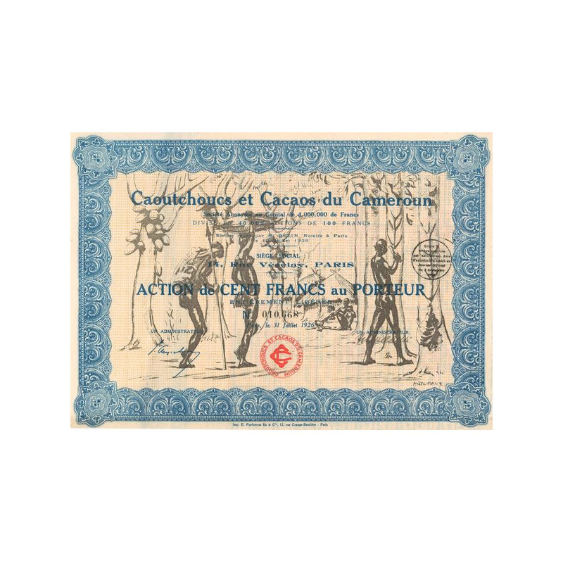 Caoutchoucs et Cacaos du Cameroun (Act 100 F)