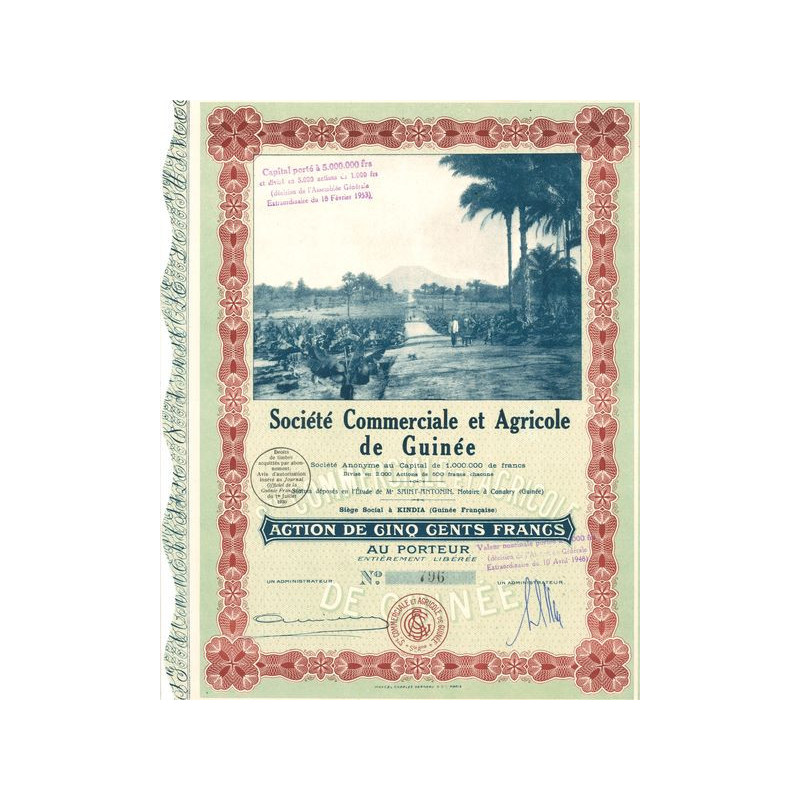 Sté Commerciale et Agricole de Guinée (Act 500 F)