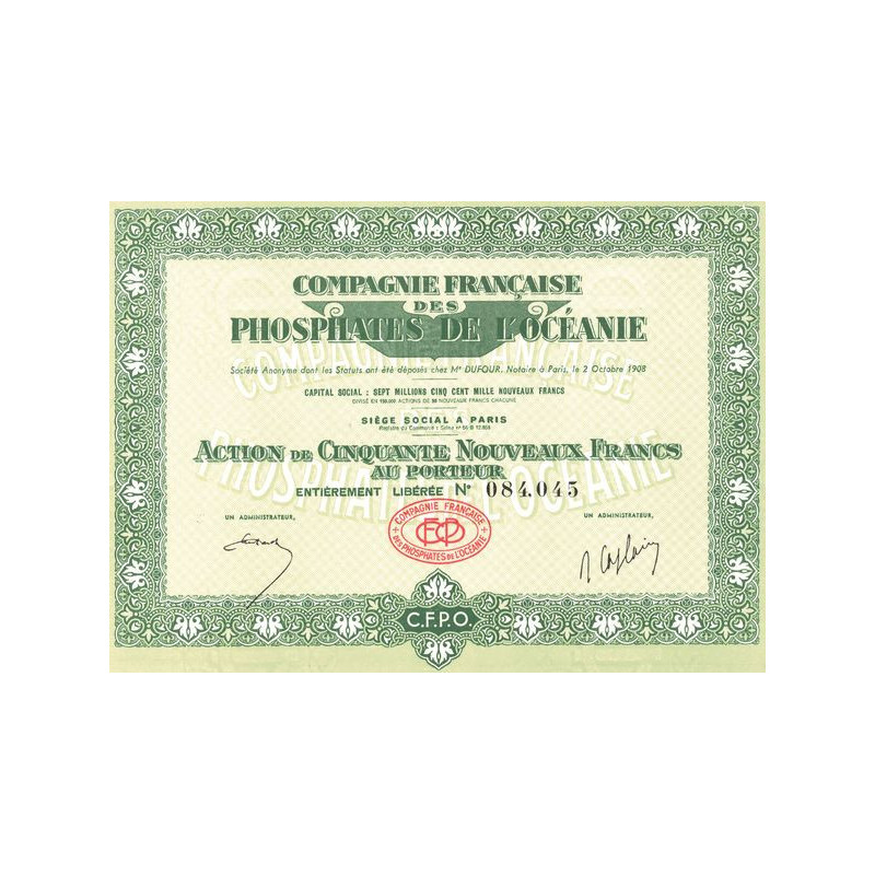 Cie Française des Phosphates de l'Océanie (Act 50 NF)