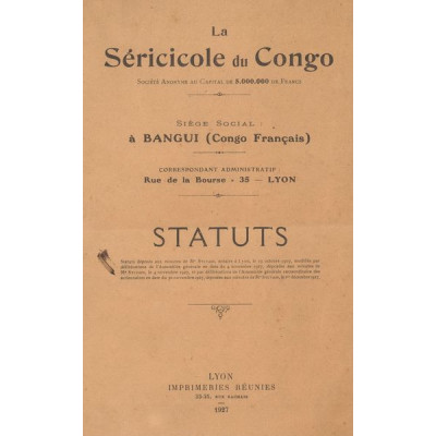 La Séricicole du Congo (Statuts)