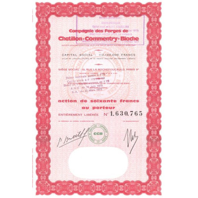 Cie des Forges de Chatillon-Commentry-Biache (Act 60 F)