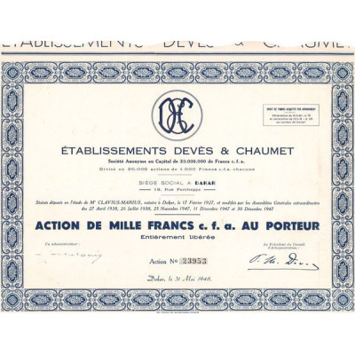 Etablissements Devès & Chaumet (Act 1000 F - C.F.A.)