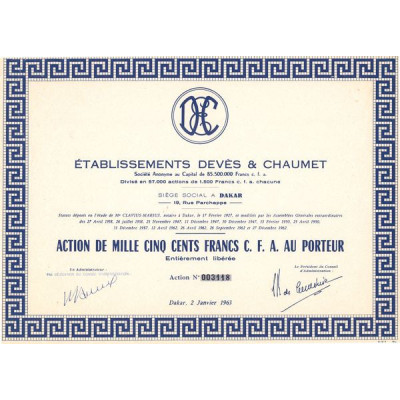 Etablissements Devès & Chaumet (Act 1500 F - C.F.A.)
