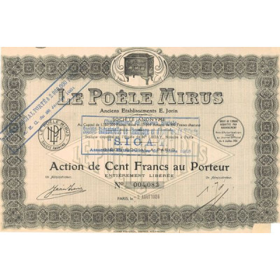Le Poêle Mirus Anc Ets E. Jorin (Act 100 F)