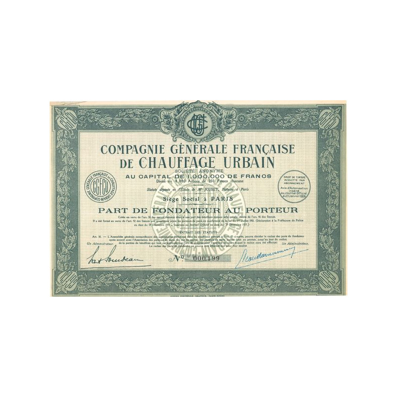 Cie Générale Française de Chauffage Urbain (PF)