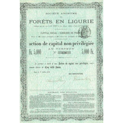 S.A. des Forêts en Ligurie (Act de Capital)