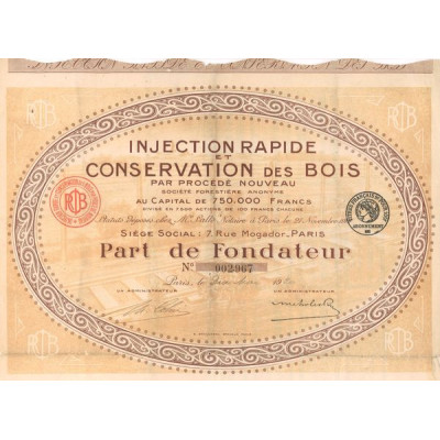 Injection Rapide et Conservation des Bois par Procédé Nouveau (PF)
