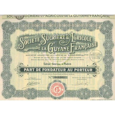 Sté Sucrière & Agricole de la Guyane Française (PF)