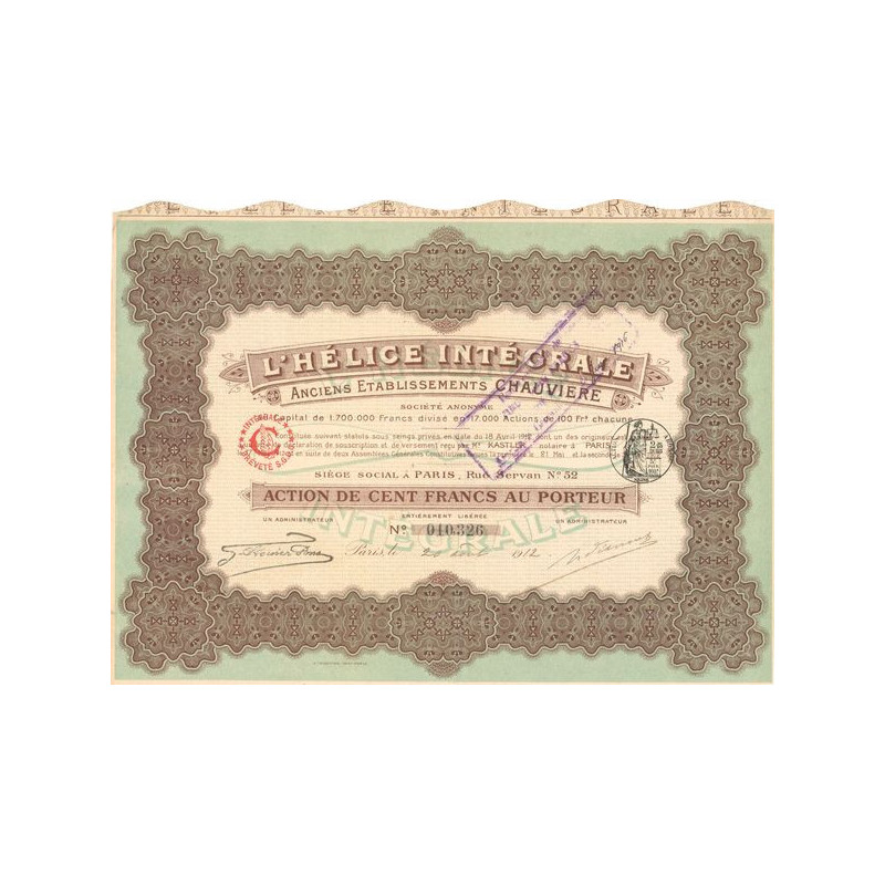 L'Hélice Intégrale - Anc Ets Chauvière (Act 100 F)