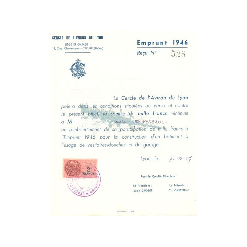 Cercle de l'Aviron de Lyon (Emprunt 1946)