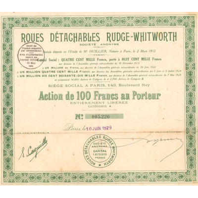 Roues Détachables Rudge-Whitworth (Act 100 F)