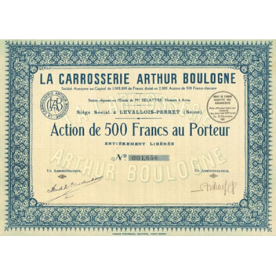 La Carrosserie Arthur Boulogne (Act 500 F)