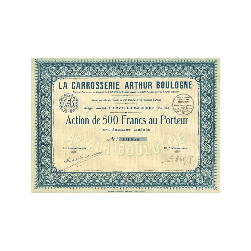 La Carrosserie Arthur Boulogne (Act 500 F)