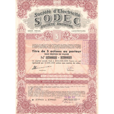 Sté d'Electricité SODEC (Titre 05 Act)