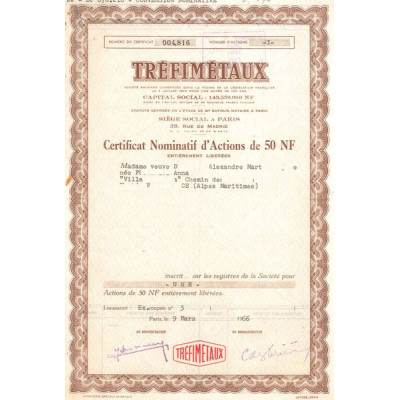 Tréfimétaux (Cerif Nomin Act 50 NF)