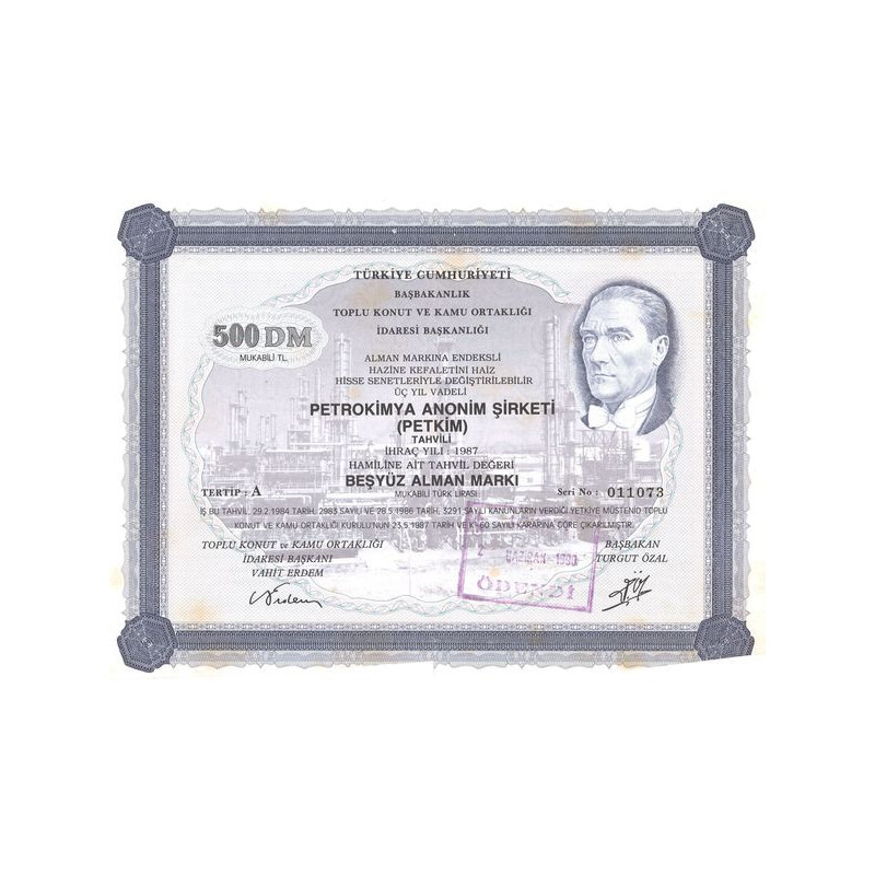 Petromikya Anonim Sirketi (Petkim) - 1987 (Act 0500 Dm)