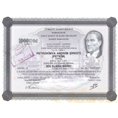 Petromikya Anonim Sirketi (Petkim) - 1987 (Act 1000 Dm)