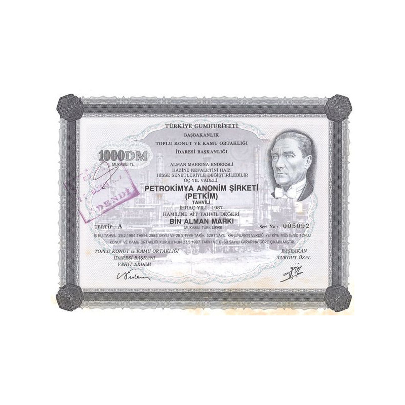 Petromikya Anonim Sirketi (Petkim) - 1987 (Act 1000 Dm)
