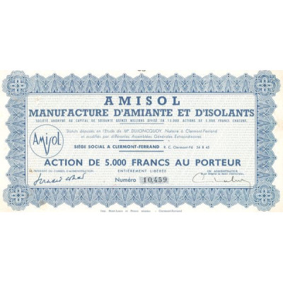 Amisol Manufacture d'Amiante et d'Isolants (Act 5000 F)